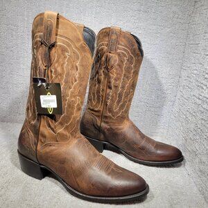 JB Dillon JBM3205 Men's Size 14D Brown Genuine Goat Leather Cowboy Western Boots